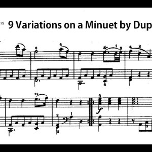 KLASSIK+VIRTUOS: W. A. Mozart - KV 573 - 9 Variations on a Minuet by Duport for piano in D major